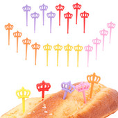 20 tk armsad kroon-mini multifilmi hambaorki puuviljakahvlid Bento Box lõunasöögikarbi jaoks