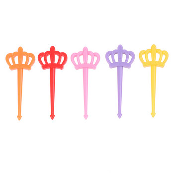 20 τμχ Cute Crown Mini Cartoon Toothpick Fruit Forks for Bento Box Κουτί γεύματος Διακοσμητικό