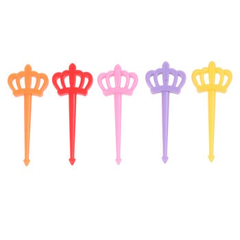 20 τμχ Cute Crown Mini Cartoon Toothpick Fruit Forks for Bento Box Κουτί γεύματος Διακοσμητικό