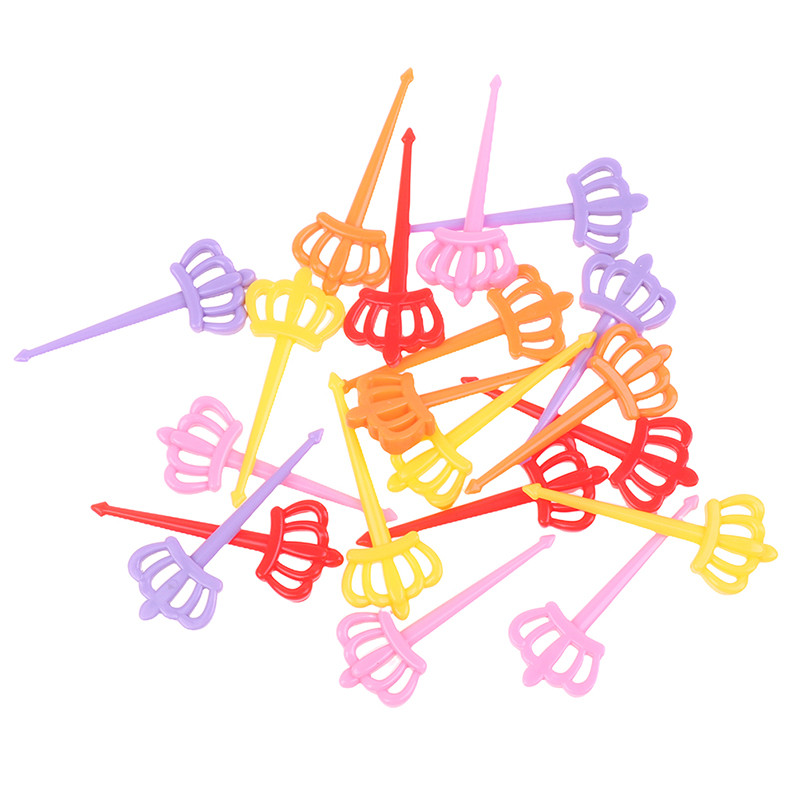 20 tk armsad kroon-mini multifilmi hambaorki puuviljakahvlid Bento Box lõunasöögikarbi jaoks
