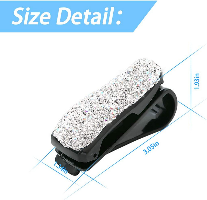 Napellenzőre szerelhető napszemüveg klip tartó strassz tartó Hordozható napszemüveg klipkártya jegytartó tok kapocs univerzális tartozékok