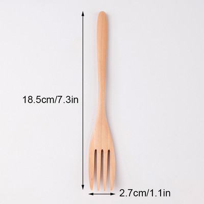 Puidust lusikakahvel kööginõud Lauanõud Puidust kahvel puuviljade jaoks Magustoidud Salatid sööginõud Köögipuuviljakahvlid Kingitused