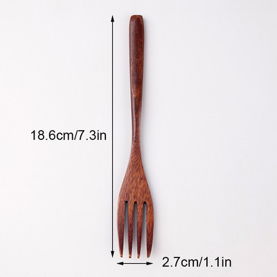 Puidust lusikakahvel kööginõud Lauanõud Puidust kahvel puuviljade jaoks Magustoidud Salatid sööginõud Köögipuuviljakahvlid Kingitused