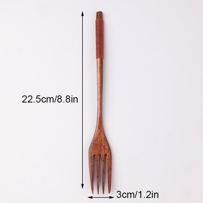 Puidust lusikakahvel kööginõud Lauanõud Puidust kahvel puuviljade jaoks Magustoidud Salatid sööginõud Köögipuuviljakahvlid Kingitused