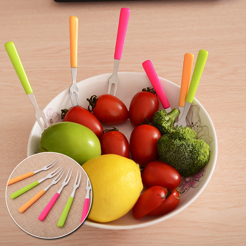 6 bucăți drăguț cu formă de prințesă furculițe din oțel inoxidabil pentru fructe pentru copii set de furculițe pentru desert cu suport de depozitare furculiță de degustare pentru petreceri tacâmuri