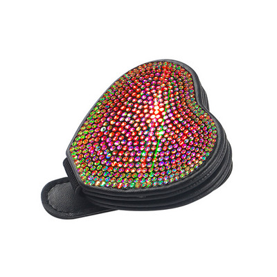 Držač za automobilske naočale u obliku srca Bling Držač za naočale Kvapa sa kamenčićima u obliku srca Držači za naočale za automobil Štitnik za sunce s Bling