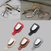 Vizir za automobil, kožni držač za sunčane naočale, prvi sloj kopče za sunčane naočale, montiran sa kopčom za kartice za karte, prikladno za sve modele