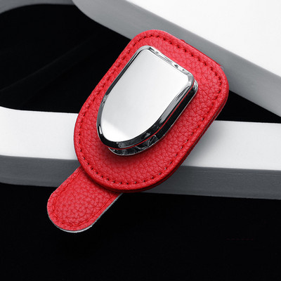 Vizir za automobil, kožni držač za sunčane naočale, prvi sloj kopče za sunčane naočale, montiran sa kopčom za kartice za karte, prikladno za sve modele