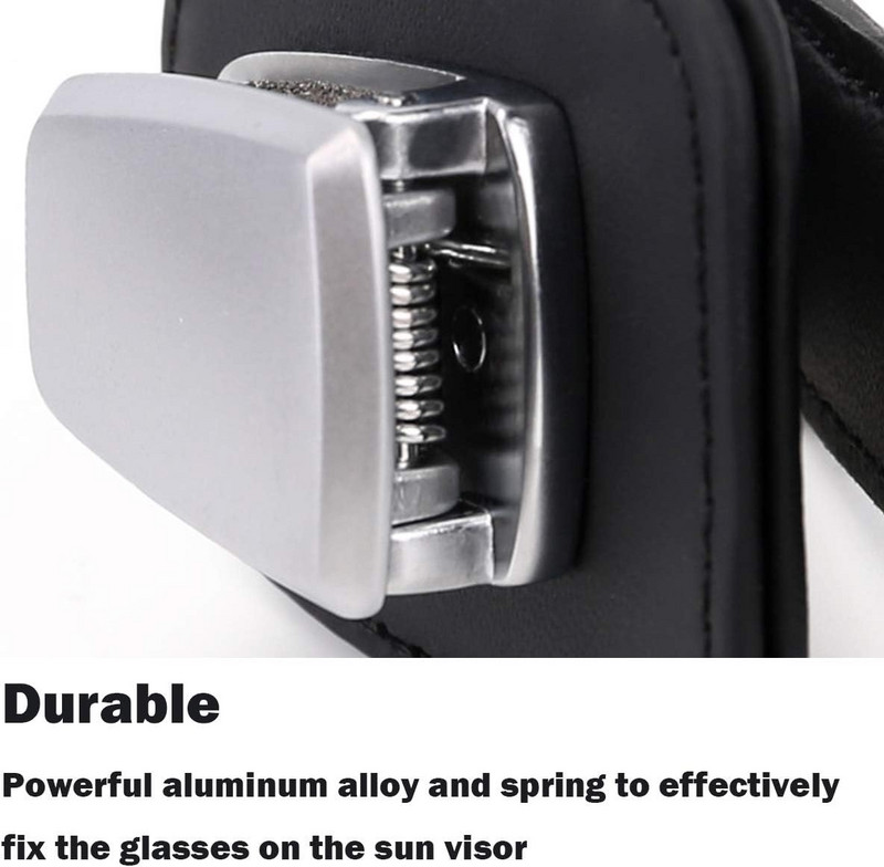 Vizir za automobil, kožni držač za sunčane naočale, prvi sloj kopče za sunčane naočale, montiran sa kopčom za kartice za karte, prikladno za sve modele