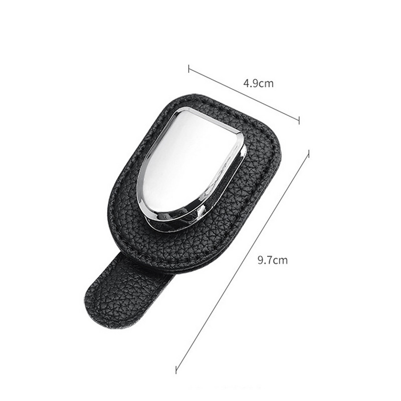 Vizir za automobil, kožni držač za sunčane naočale, prvi sloj kopče za sunčane naočale, montiran sa kopčom za kartice za karte, prikladno za sve modele