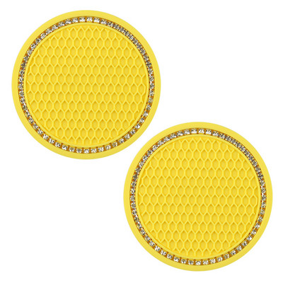 2 db autóalátét PVC textúrájú puha ragasztó, hordozható csúszásgátló pohártartó szőnyeg deformációgátló, kényelmes érintéssel autóbelső kiegészítők