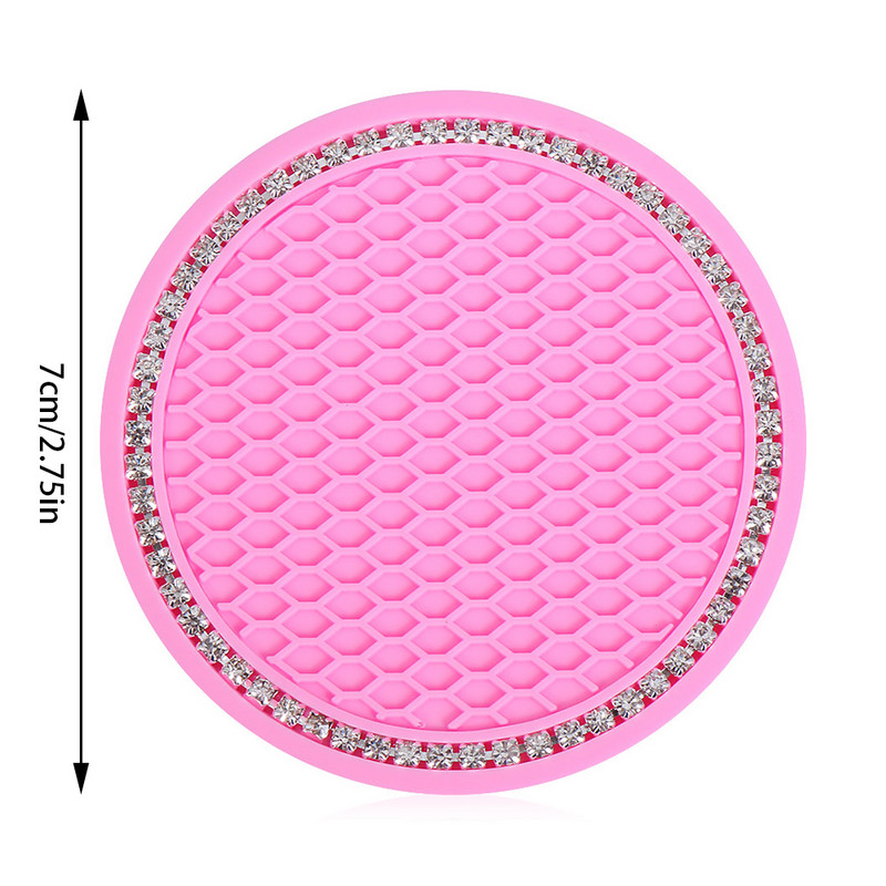 Bling Glitter akrüül-teemant autoalust PVC reisiauto tassi matid libisemisvastased kristallist auto salongitarvikud