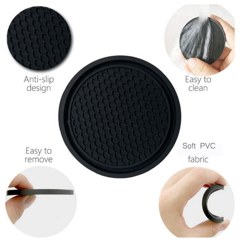 1/2 tk/komplekt Must auto automaatne tassihoidja Libisemisvastane sisestus Alusealused padjad Sisetarvikud Universaal sobib ideaalselt enamiku tasside jaoks