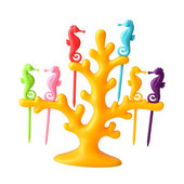 Agrafă pentru furculiță cu fructe Salată de modelare de căluți de mare Furculițe pentru degustare de fructe pentru călătorie