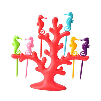 Fruit Fork Clip Seahorse Modeling Salad Πιρούνια γευσιγνωσίας φρούτων για ταξίδια