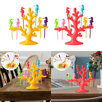 Fruit Fork Clip Seahorse Modeling Salad Πιρούνια γευσιγνωσίας φρούτων για ταξίδια