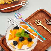 Tugev magustoidukahvel Kerge metallist puuviljakahvel Taaskasutatud roostevabast terasest metallist magustoidukahvli korjamine