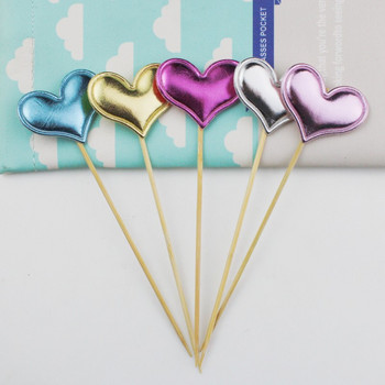 20бр. 13CM Heart Star Cupcake Toppers Cake Topper Decorating Picks Детска сватба, рожден ден Декорации за партита Baby Shower Сувенири