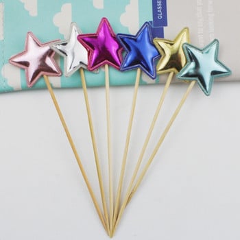 20бр. 13CM Heart Star Cupcake Toppers Cake Topper Decorating Picks Детска сватба, рожден ден Декорации за партита Baby Shower Сувенири