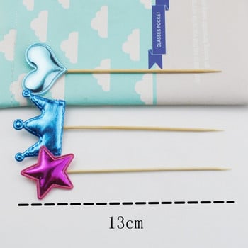 20бр. 13CM Heart Star Cupcake Toppers Cake Topper Decorating Picks Детска сватба, рожден ден Декорации за партита Baby Shower Сувенири