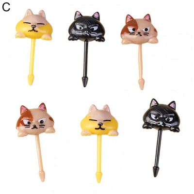 6 db Gyümölcsvilla rajzfilm BPA mentes újrafelhasználható műanyag autó Koala Cat Bento Stick Cake Desszert Bento Ebéd Fogpiszkáló Party Dekor