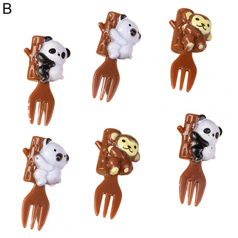 6kom Vilica za voće Crtić bez BPA Plastični automobil za višekratnu upotrebu Koala mačka Bento štapići Torta Desert Bento Ručkovi Čačkalica Dekoracija za zabavu