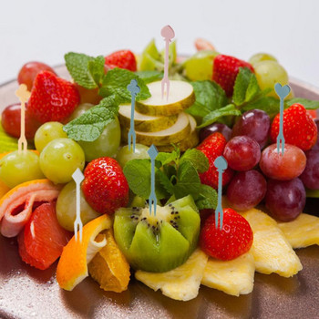 1 кутия Издръжлива десертна вилица Лесна за почистване Противоплъзгаща се вилица за плодове Парти торта Плодове Клечка за зъби