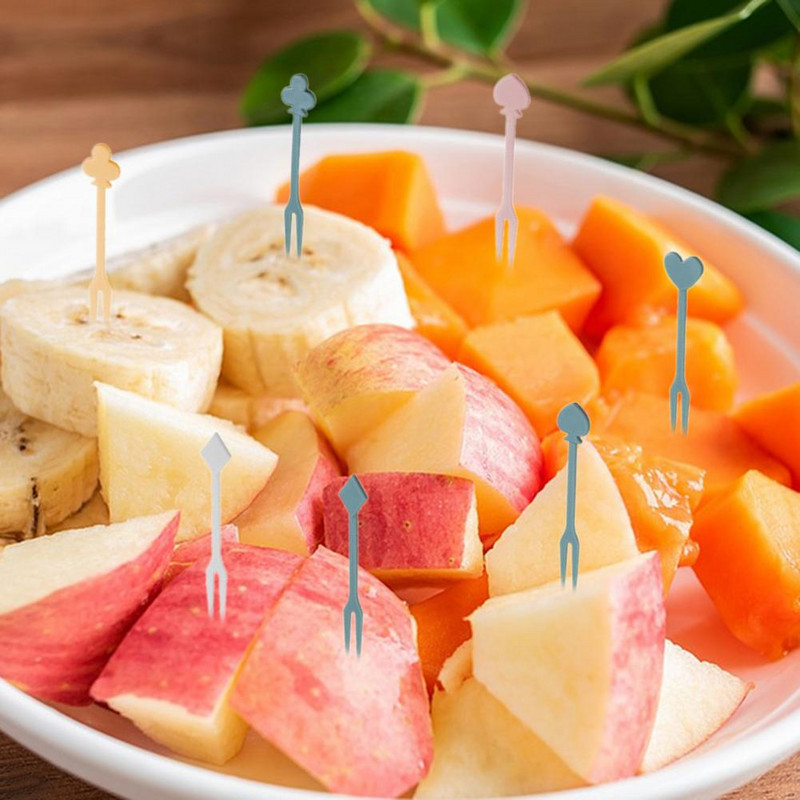 1 kasti vastupidav magustoidukahvel, hõlpsasti puhastatav libisemisvastane puuviljakahvel, peokook, puuvilja hambaork