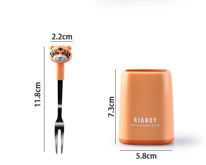 Set vilica za voće od 6 komada s držačem od nehrđajućeg čelika Pustinjske vilice za salatu Povrće Koktel Čačkalica Roštilj Party Bento Dodaci