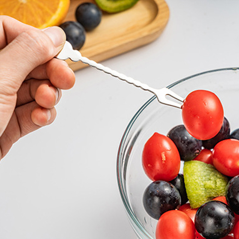 1vnt vaisių šakutė nerūdijančio plieno Kūrybinė širdies šakutė Desertas Valgomas Maisto Indas Daugkartinis Namų Stalo reikmenys Virtuvės priedai