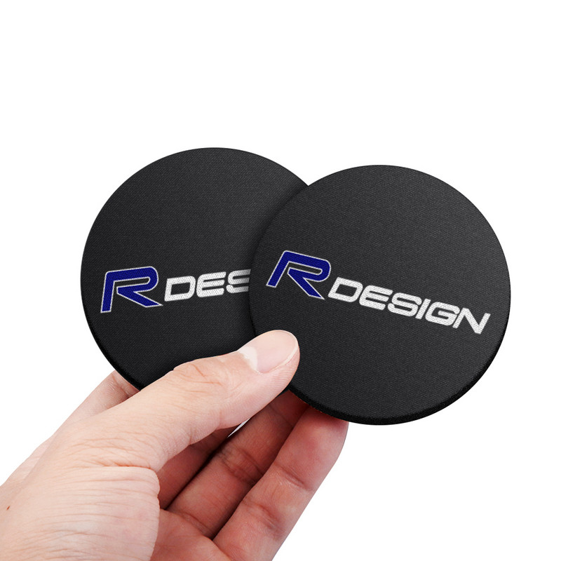 2vnt Car Rdesign Badge Vandens puodelių laikiklis Kilimėliai Neslystantys padėkliukai Priedai, skirti Volvo XC60 S60 V40 V50 V60 XC90 S40 S80 C30 XC40