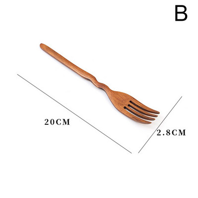 1 tk puidust keskkonnakaitse puuviljakahvel Kaasaskantavad toidunõud Tööriistad Magustoidu söömine Sööginõud Köögitarvikud