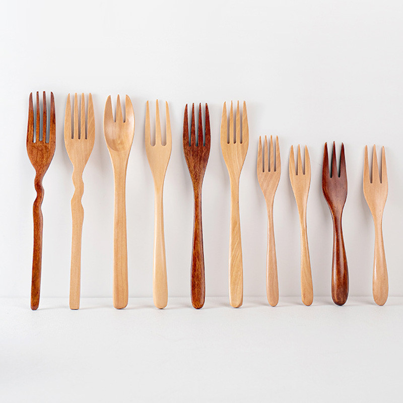 1 tk puidust keskkonnakaitse puuviljakahvel Kaasaskantavad toidunõud Tööriistad Magustoidu söömine Sööginõud Köögitarvikud