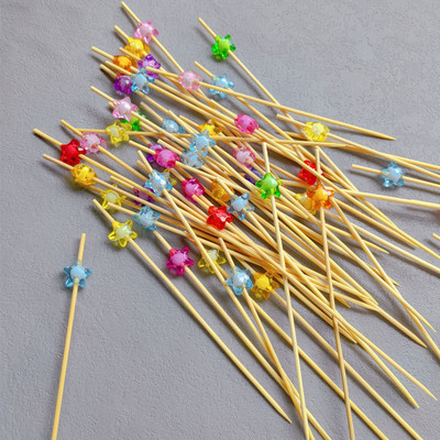 100db bambusz koktélcsákányok nyársok partik ételválogatások gyümölcs fogpiszkáló szendvicsrudak, ünnepi/esküvői/babazuhany/rendezvény dekoráció