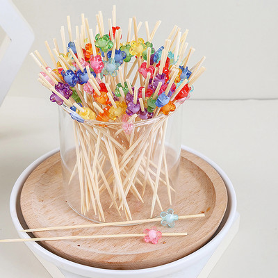 100db bambusz koktélcsákányok nyársok partik ételválogatások gyümölcs fogpiszkáló szendvicsrudak, ünnepi/esküvői/babazuhany/rendezvény dekoráció