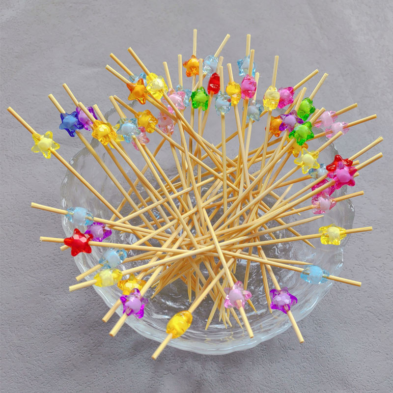 100db bambusz koktélcsákányok nyársok partik ételválogatások gyümölcs fogpiszkáló szendvicsrudak, ünnepi/esküvői/babazuhany/rendezvény dekoráció