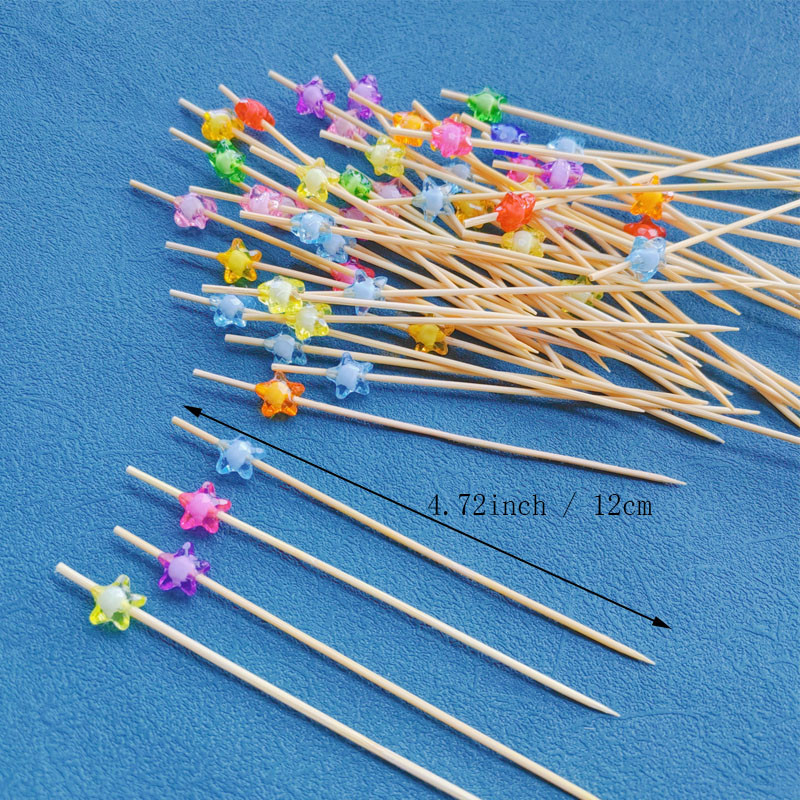 100db bambusz koktélcsákányok nyársok partik ételválogatások gyümölcs fogpiszkáló szendvicsrudak, ünnepi/esküvői/babazuhany/rendezvény dekoráció