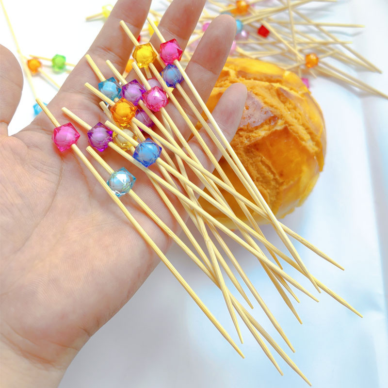 100db bambusz koktélcsákányok nyársok partik ételválogatások gyümölcs fogpiszkáló szendvicsrudak, ünnepi/esküvői/babazuhany/rendezvény dekoráció