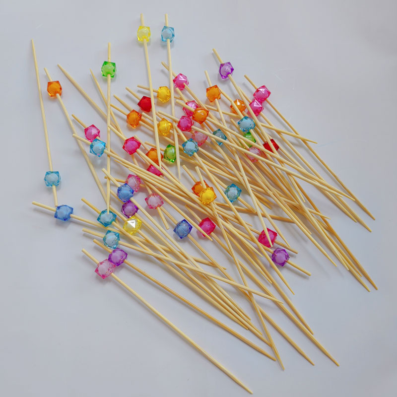 100db bambusz koktélcsákányok nyársok partik ételválogatások gyümölcs fogpiszkáló szendvicsrudak, ünnepi/esküvői/babazuhany/rendezvény dekoráció