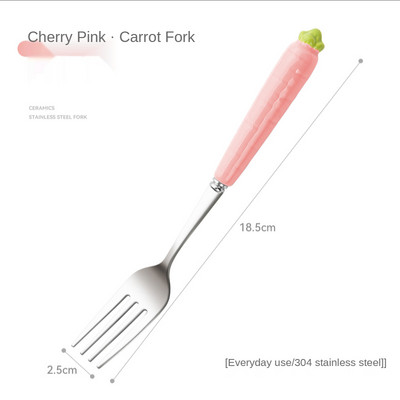 4tk Värvid Kahvel Armas porgand Roostevabast terasest Kahvlid Söögikahvel Söögiriistad bento kahvel Kook Kondiitrikahvlid Magustoidukahvlid lauanõude komplekt