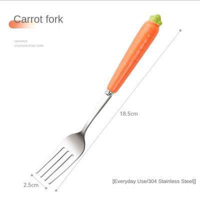 4tk Värvid Kahvel Armas porgand Roostevabast terasest Kahvlid Söögikahvel Söögiriistad bento kahvel Kook Kondiitrikahvlid Magustoidukahvlid lauanõude komplekt