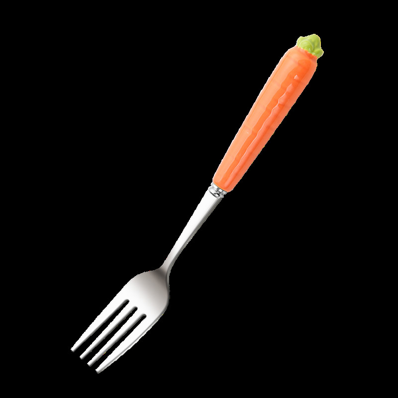 4tk Värvid Kahvel Armas porgand Roostevabast terasest Kahvlid Söögikahvel Söögiriistad bento kahvel Kook Kondiitrikahvlid Magustoidukahvlid lauanõude komplekt