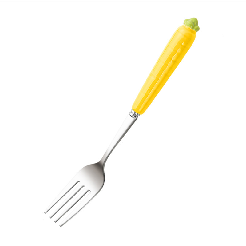 4tk Värvid Kahvel Armas porgand Roostevabast terasest Kahvlid Söögikahvel Söögiriistad bento kahvel Kook Kondiitrikahvlid Magustoidukahvlid lauanõude komplekt