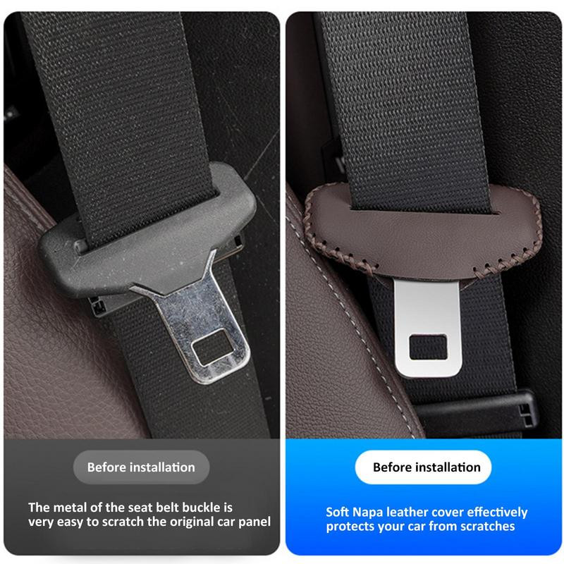 2 bucăți din piele PU pentru centura de siguranță pentru cataramă husă de protecție anti-zgârieturi pentru centură de siguranță pentru auto