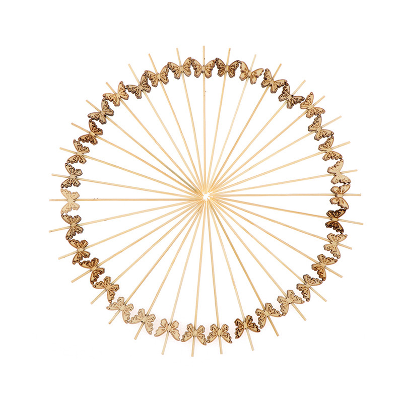 100 bucăți de bușteni, fluture colorat, frigărui din bambus, bețișoare de legume pentru petrecere, scobitori de cocktail, mâncări din bambus, furculițe pentru fructe