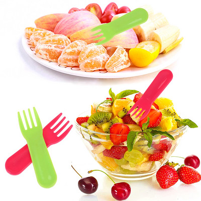 10 buc. Furculiță din plastic pentru fructe, mini desene animate pentru copii, furculiță cu fructe, gustare, prăjitură, desert, scobitoare, bento, prânzuri, decor pentru petreceri
