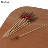 XZJJA 100 tk Lauanõud Bambusest puuviljakahvlid Puuviljad magustoidud peotarbed Rootsi lauapulgad Bento kasti tarvikud Valikud toidukaunistused