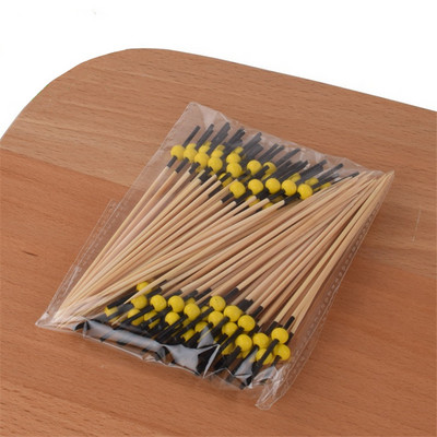 XZJJA 100 tk Lauanõud Bambusest puuviljakahvlid Puuviljad magustoidud peotarbed Rootsi lauapulgad Bento kasti tarvikud Valikud toidukaunistused