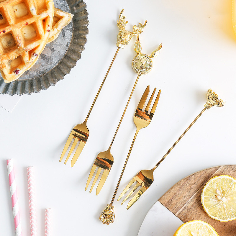 Nerūdijančio plieno vaisių šakutė arbatinis šaukštelis kavos šaukštai desertas vakarienė kepsnys salotos užkandžiai šakutės stalo reikmenys restorano reikmenys vakarėliams