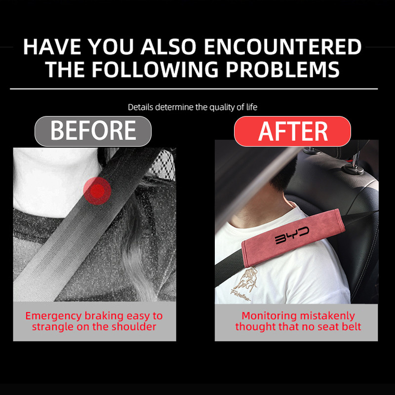 For BYD Logo auto turvavöö kate Nahast õlakaitsepadi F3 I3 F0 F6 S6 S8 E5 E6 G3 G6 L3 S7 G5 G7 M6 Tang